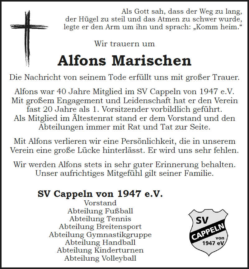 201812 Nachruf Alfons Marischen