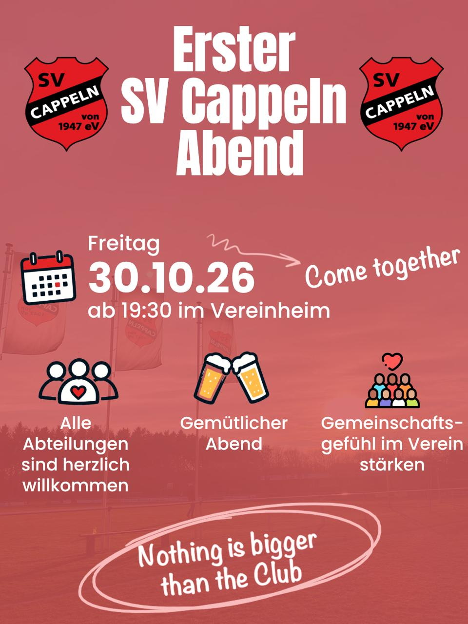 Erster SV Cappeln Abend – Gemeinsam unseren Verein stärken!