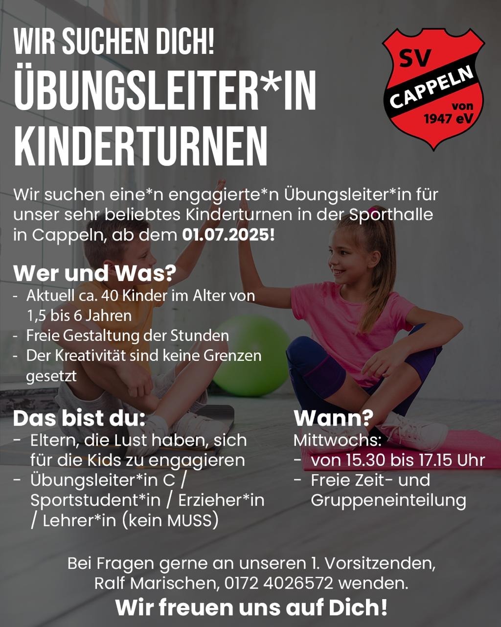 Übungsleiter*in fürs Kinderturnen gesucht!